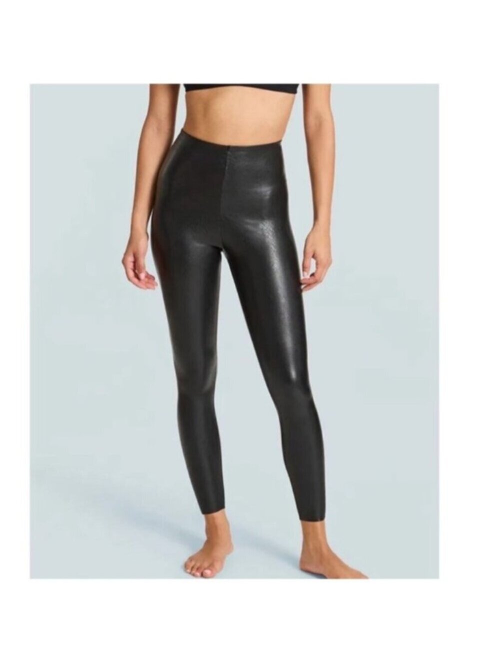 Commando Women's Black High Waisted Faux Leather Legging Size Small
